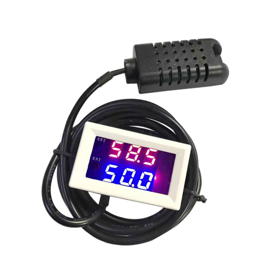12V Feuchtigkeit Regler Hygrostat Vor verdrahtet Stecker Digital Sensor für Luftbefeuchter Luftentfeuchter Dual Auslauf