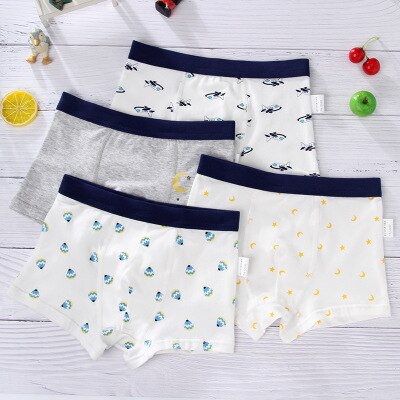 Spædbørn børn baby drenge bomulds boxershorts tegneserieundertøjsshorts til småbørn børn 4 stk/pakning: C / 7t