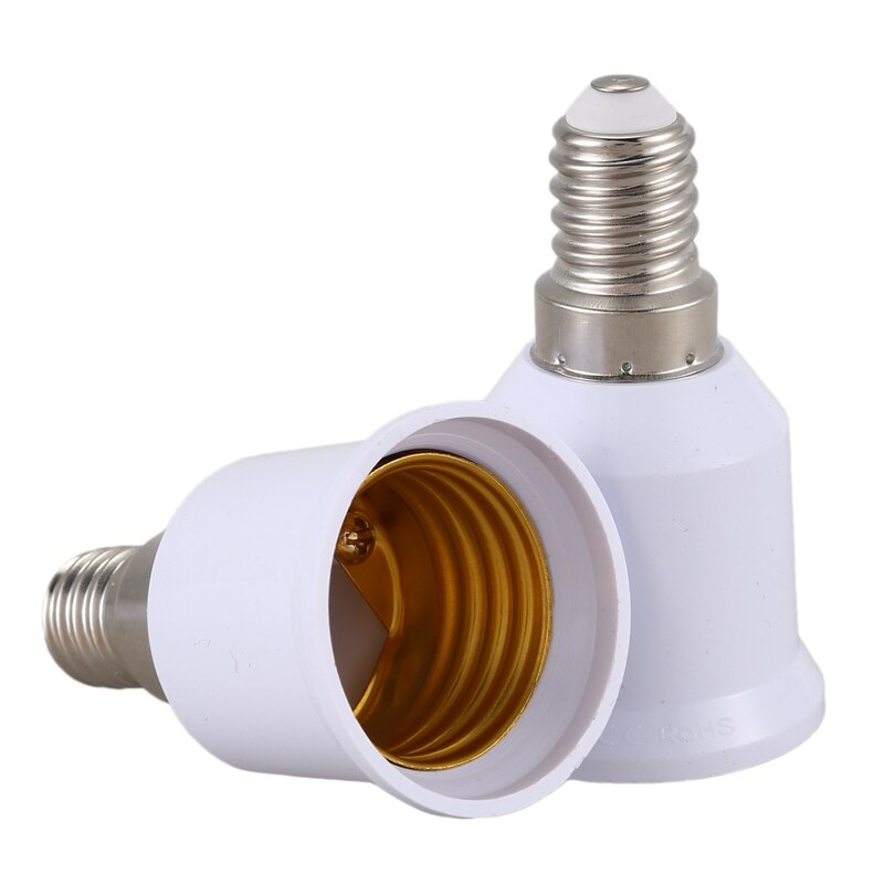 5 stk  e14, e27 adapter base skrue ledet pære stikket konverter, hvid