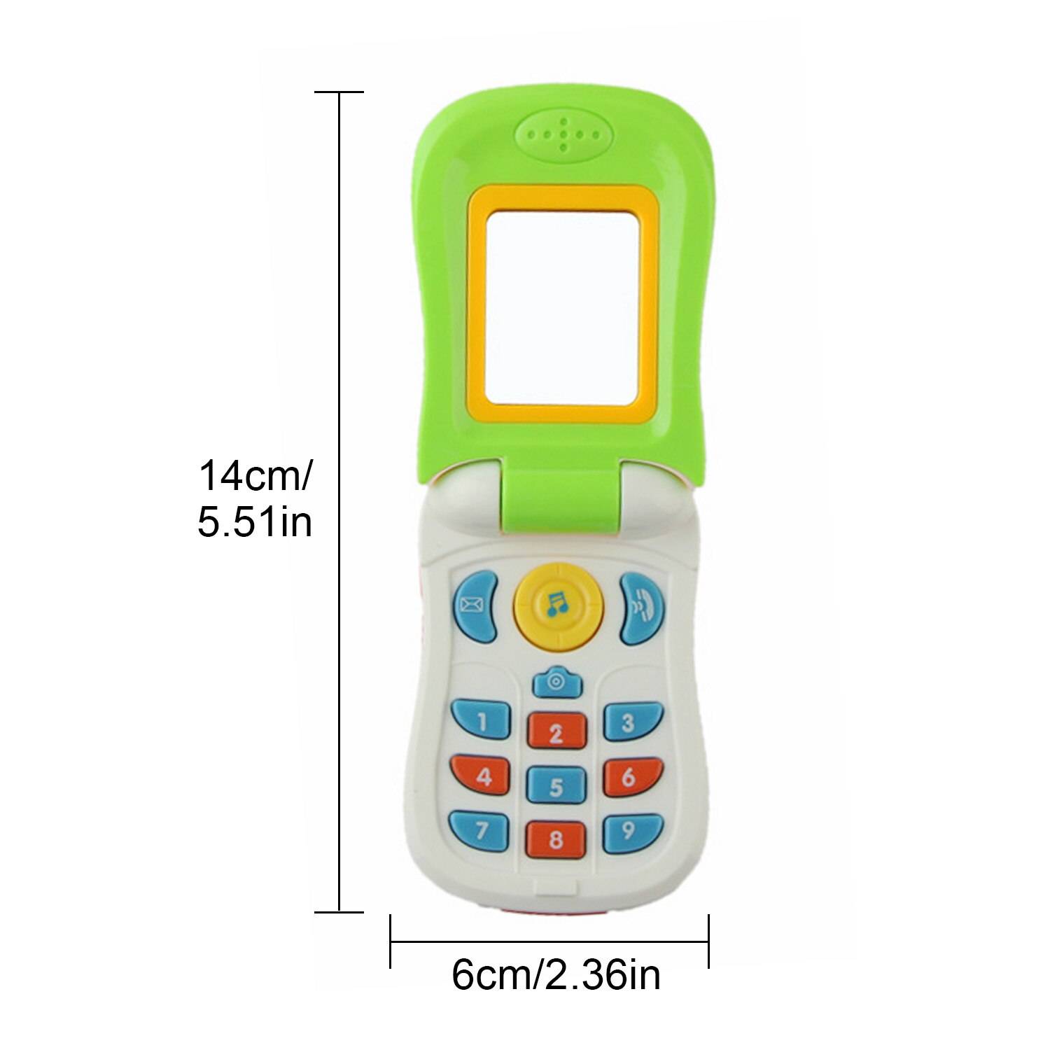Grappige Leuke Simulatie Flip Mobiele Mobiele Telefoon Educatief Speelgoed met Spiegel Lichten Muziek voor Kinderen Kinderen Verjaardag Kerst Cadeau