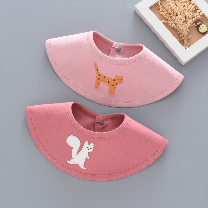 2 pacote bebê babadores de alimentação à prova dwaterproof água algodão impressão camisola dos desenhos animados bebê arroto panos infantil criança bonito 0-3 anos de idade: pink