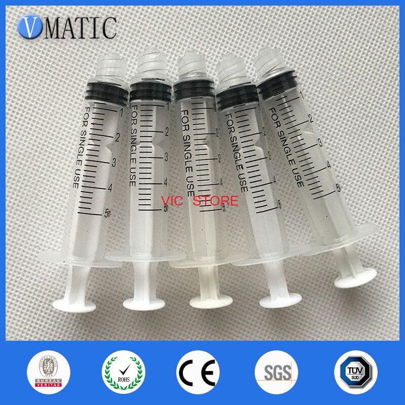 Top Seller Glue Dispensing Plastic Manual 5Cc/Ml 10 Sets With Caps/Stopper Dispenser Syringes