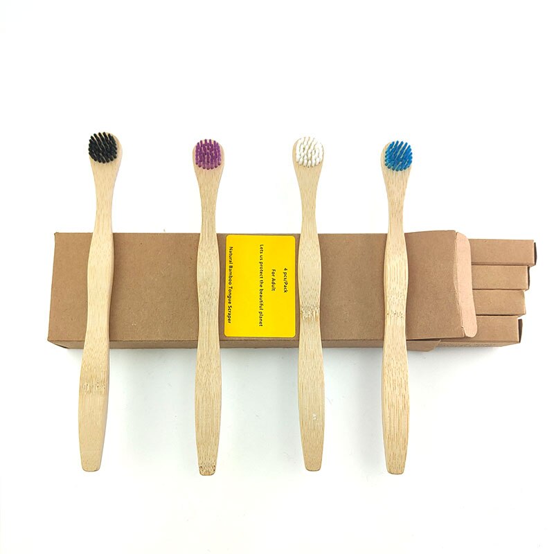 Eco-friendly Bamboo Toothbrush Eco Friendly Wooden Tooth Brush Soft Bristle Tip Charcoal Adults Oral Care Cleaning Teeth Brushes