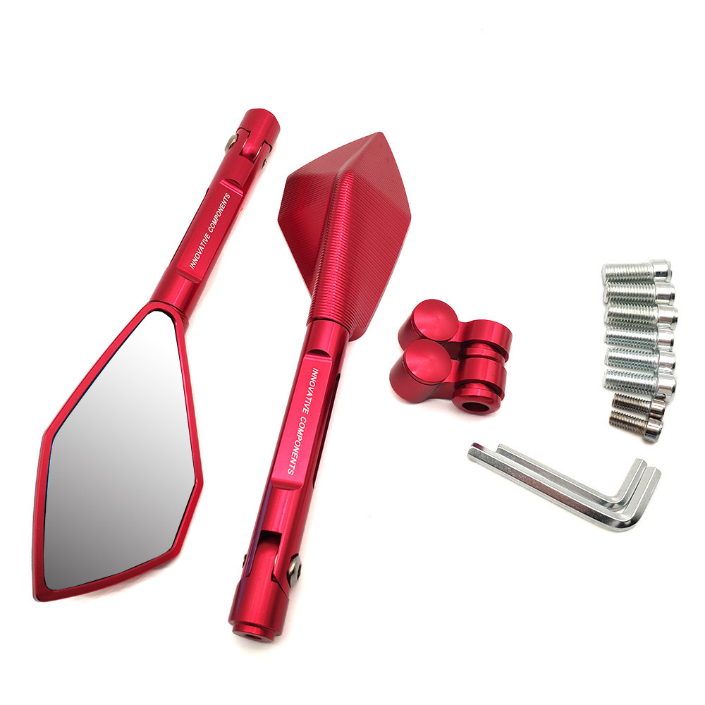 CNC Universal Motorcycle Mirror Rearview Side Mirrors Motorbike Accessories For BNM K1300S/R/GT K1600GT/GTL R1250GS R1200R: Red