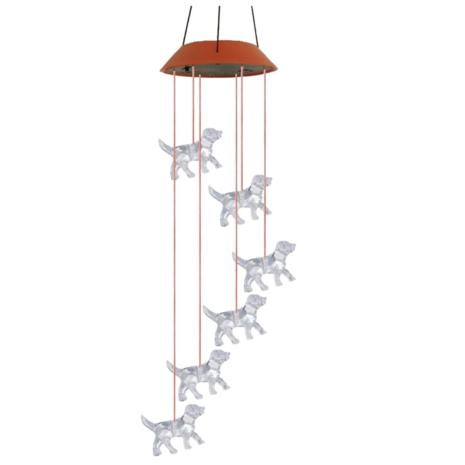40# Small Dog Wind Chime Solar Led Lamp Rainbow Suncatcher Garden Decoration Outdoor Hanging Light Decorative Suncatcher