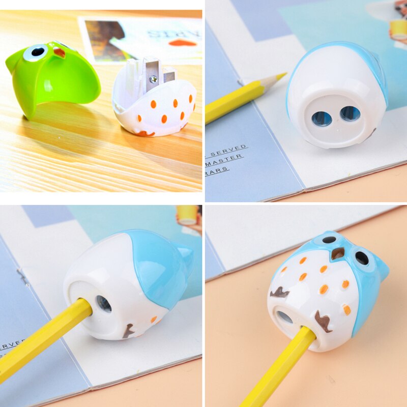 1PC Cute Owl Pig Hedgehog Hippo Plastic Pencil Sharpener Lovely Multiple Animals Stationery for School Kids