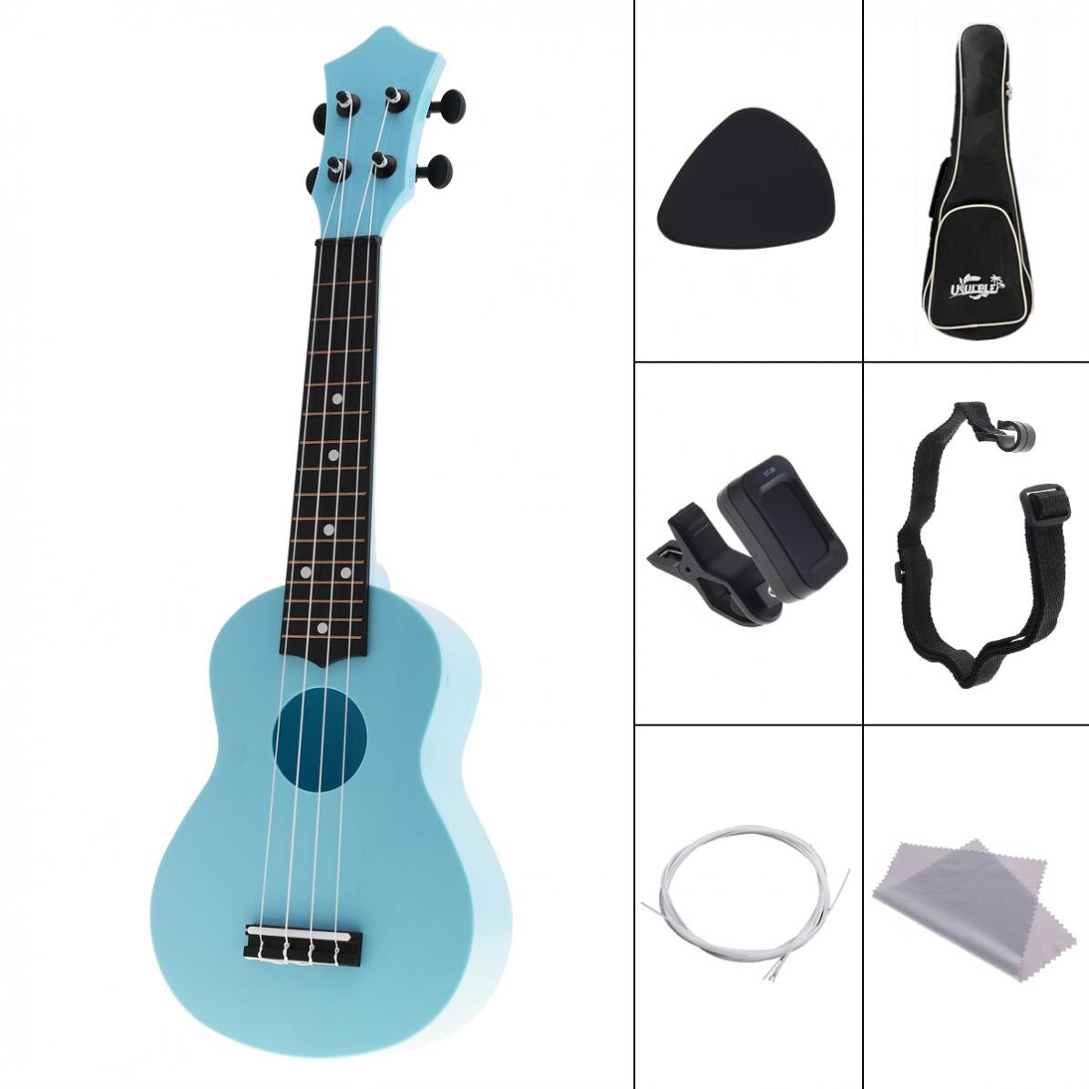 4 Snaren 21 Inch Sopraan Ukulele Volledige Kits Akoestische Kleurrijke Hawaii Gitaar Guitarra Instrument Voor Kinderen En Muziek Beginner