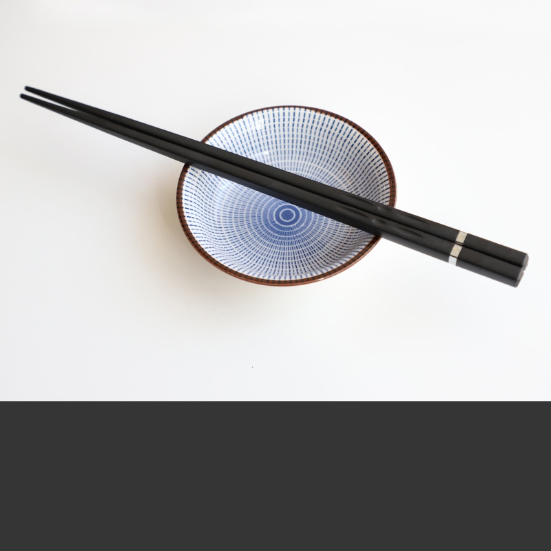 1 Pair Japanese chopsticks Alloy Non-Slip Sushi Food sticks Chop Sticks Chinese reusable chopsticks: Silver ring