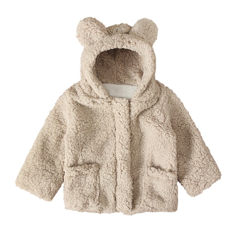 Baby jongen meisje effen print lange mouwen kinderen warme winterjas dikke bovenkleding kleding