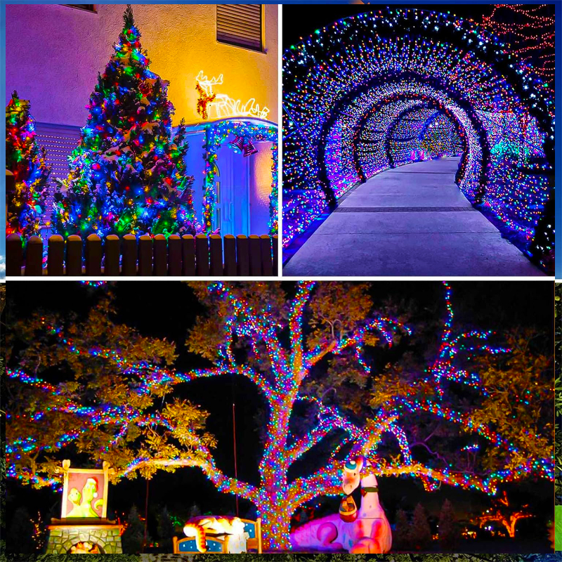 Weihnachten Dekor draussen LED Solar- Schnur Licht LED funkeln Wasserdichte Lampe Garten Lichterkette für Party Dekor 6m/12m/23m/33m