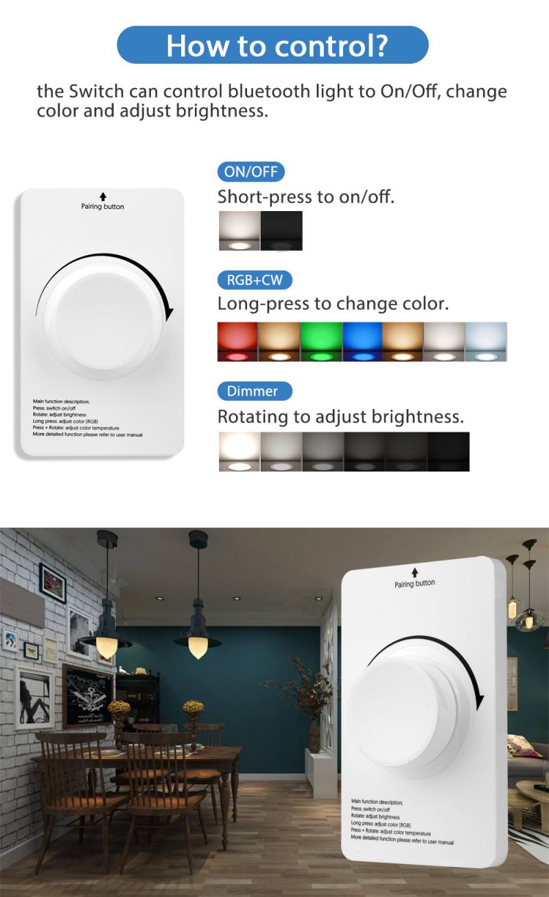 Tuya smart home bluetooth bulb remote control support switch control brightness switch color Smart LED Bulb Controller