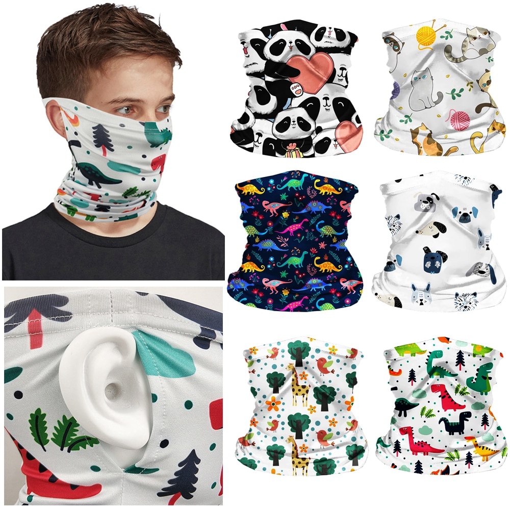 Hangende oor kinderhoofd gezicht nek gaiter buis bandana sjaal outdoor fietsaccessoires met onzichtbare zak