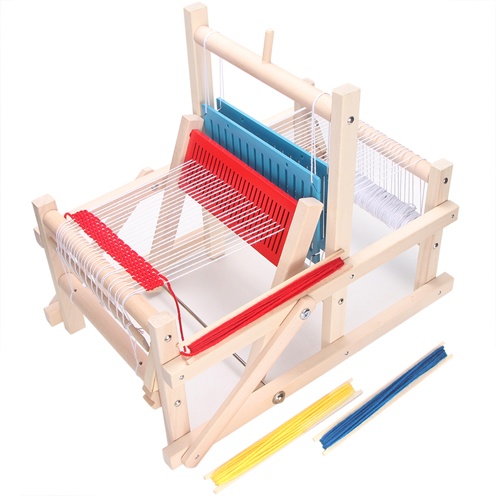 QJH Holz Multi-Handwerk Weben Webstuhl Wolle Stricken Maschine DIY Handloom Weben Maschine Kinder Intellektuellen Technologie Spielzeug