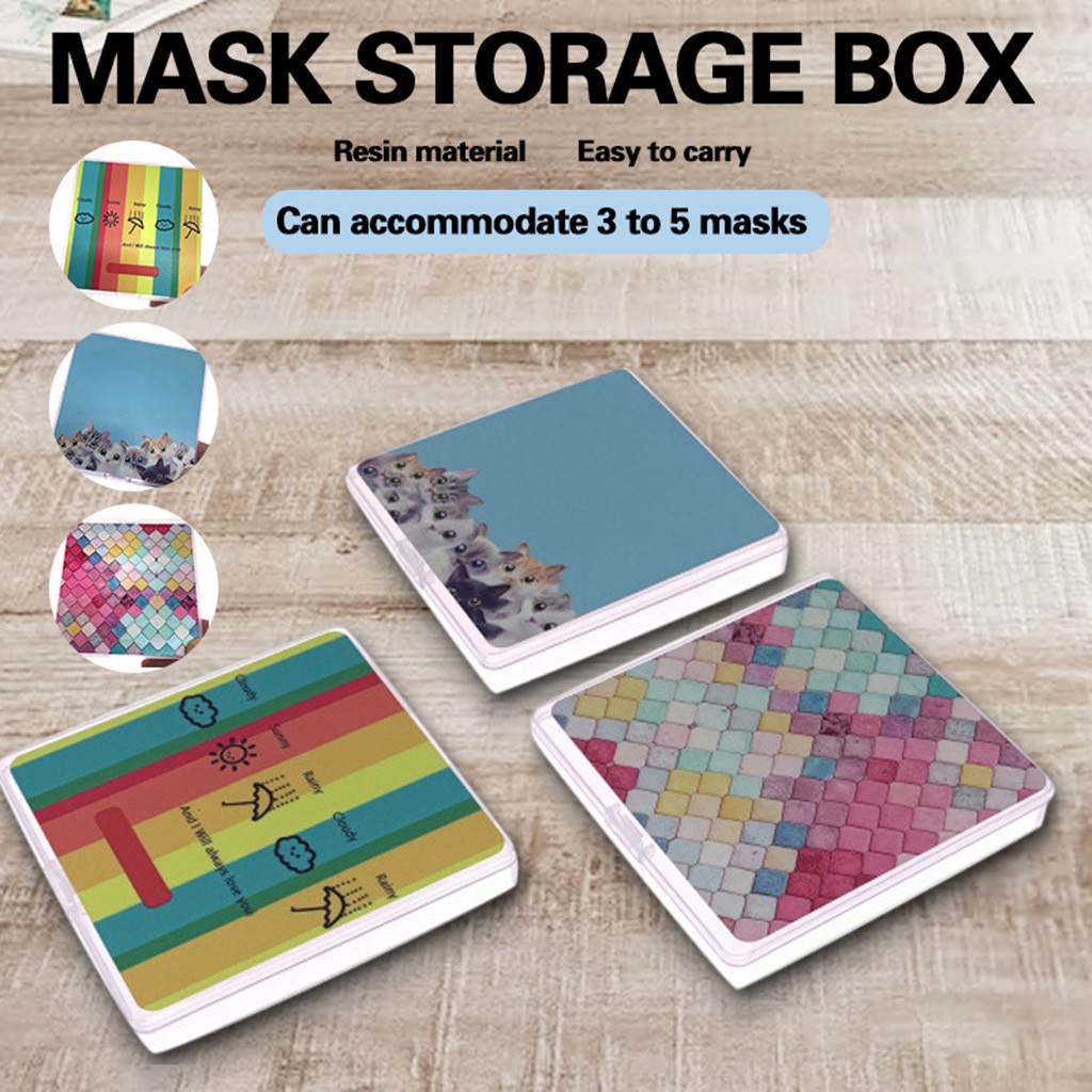 Maske Tasche Kasten Faltbare Lagerung Einweg Gesicht Masken tasche Clip Staubdicht Container Tragbare Tasche fallen Veranstalter kunststoff Mülleimer