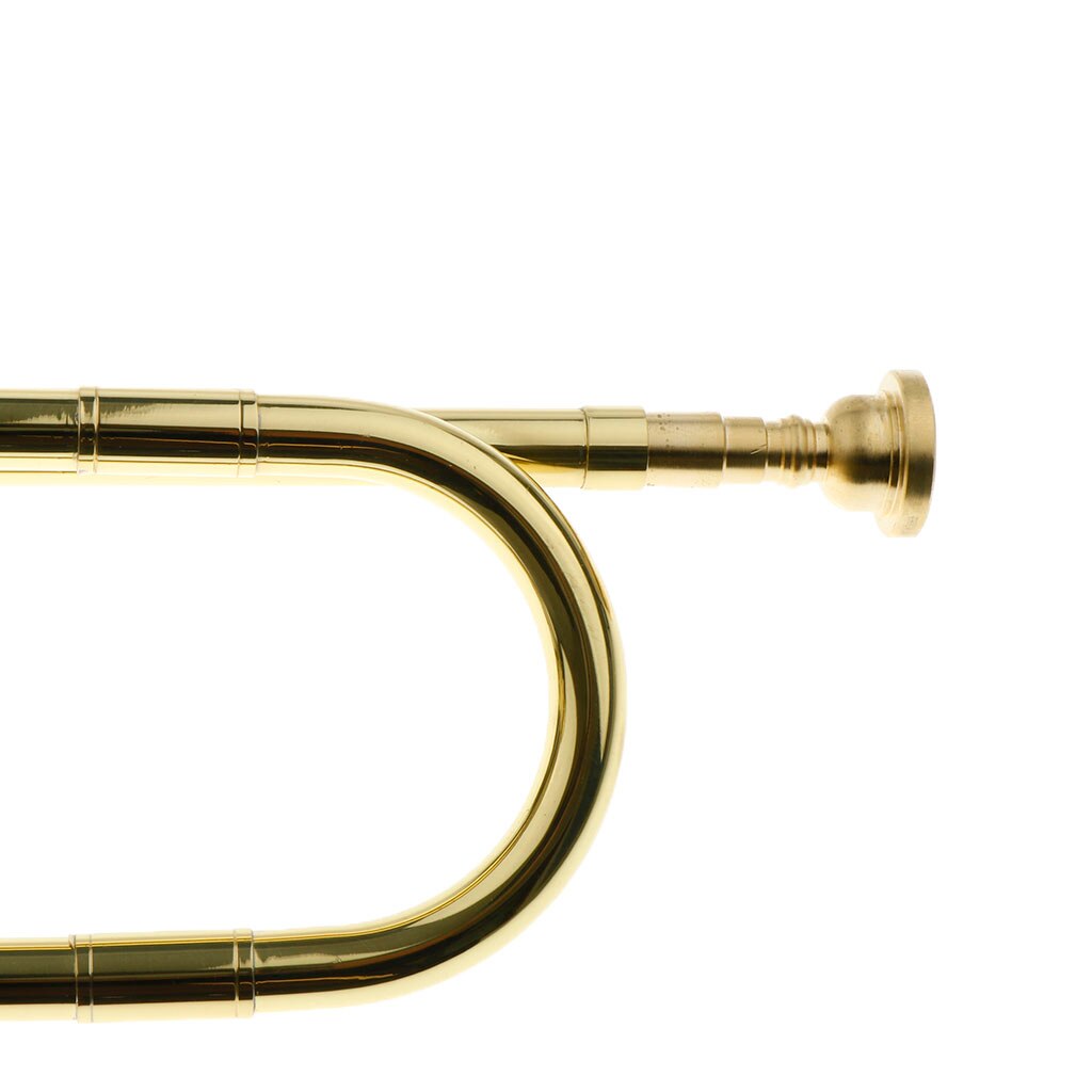 Brass Bugle, B Flat Cavalry Trumpet, Musical Instrument for Children Kids School Students Band