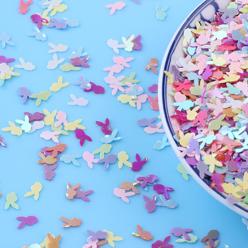 20G Konijn Hoofd Pailetten Losse Pailletten Voor Ambachten 6Mm Glitter Confetti Nagels Art Decoratie Sequin Diy Naaien Accessoires