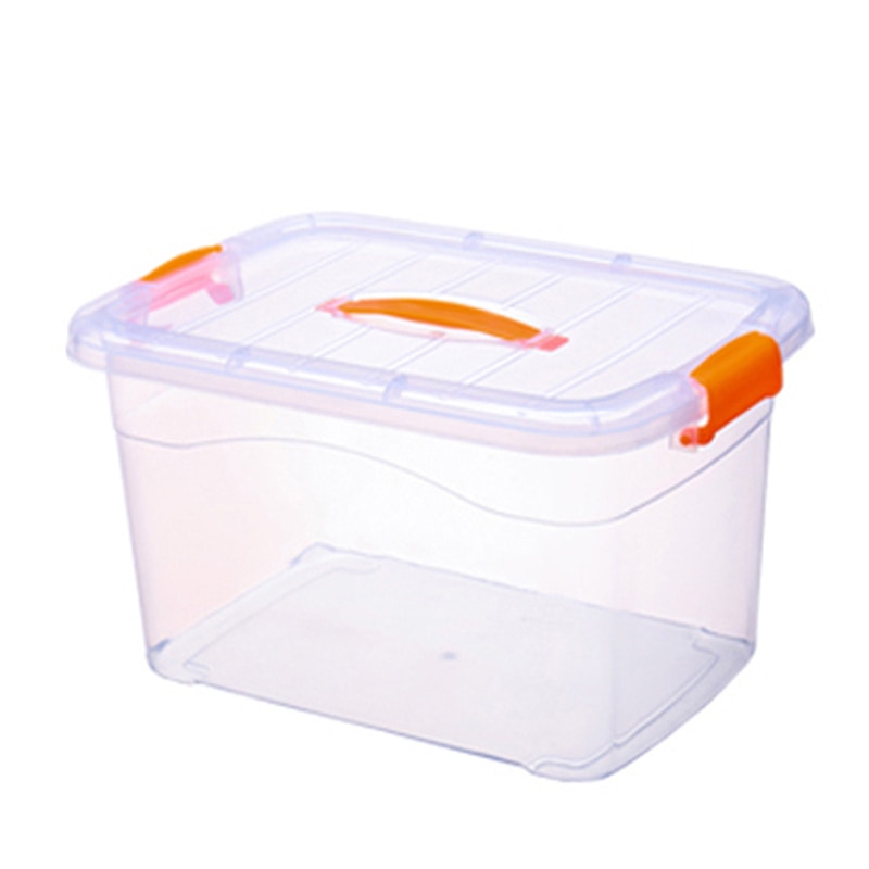Clothes Storage Box Transparent Thick Clothes Large Capacity Storage Box Place Clothes Sundries Container Organizer Storage Box: M / Clear