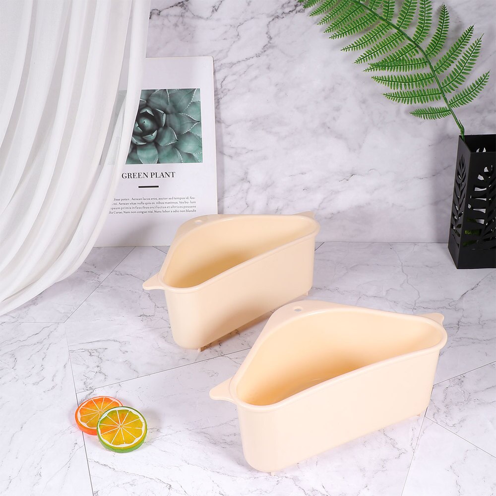 2Pcs Sink Afvoer Mand Zuignap Vuilnis Mand Keuken Benodigdheden Voor Thuis (Beige)