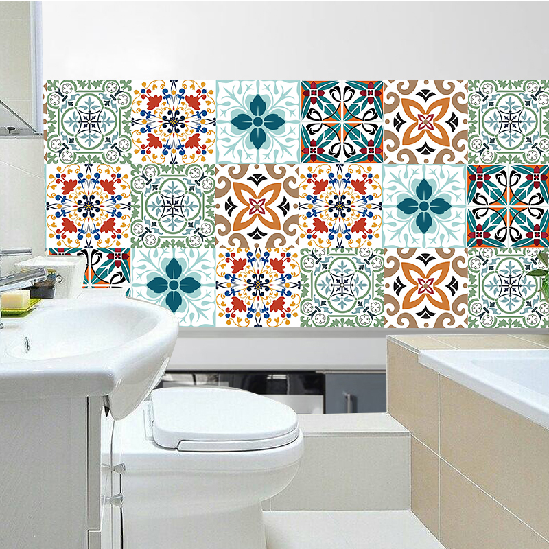 Marokkaanse Stijl Kleurrijke Patroon Hard Tegel Vloer Muursticker Home Decor Keuken Badkamer Wc Decoratie Art Mural