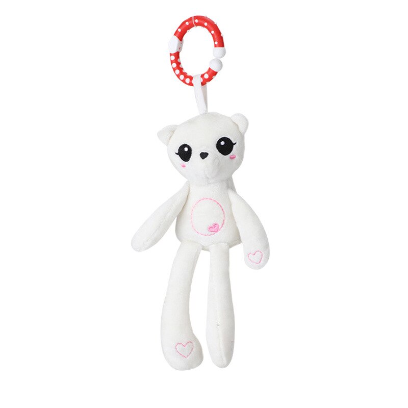 Baby Kinderen Rammelaar Speelgoed Cartoon Dier Pluche Hand Bell Kinderwagen Bijtring Wieg Opknoping Rammelaars Baby Trooster Speelgoed: white
