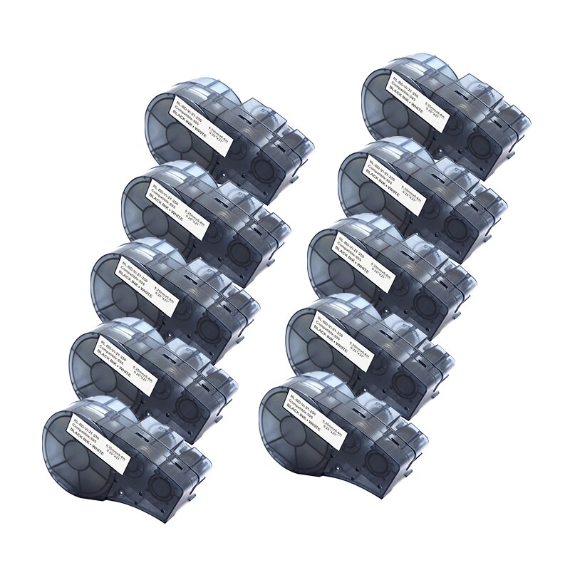 for M21-250-595 6.35mm Width Label Tape Black On White Compatible for BMP21 Plus ID Pal and LABPAL Label Printers