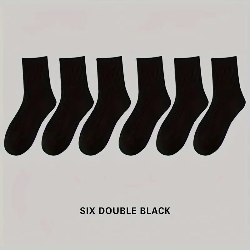 6/10/15/20 Pairs Men Socks Spring Autumn Casual Black White Striped Socks Breathable Mid Tube Sock High Round Neck Socks: Golden