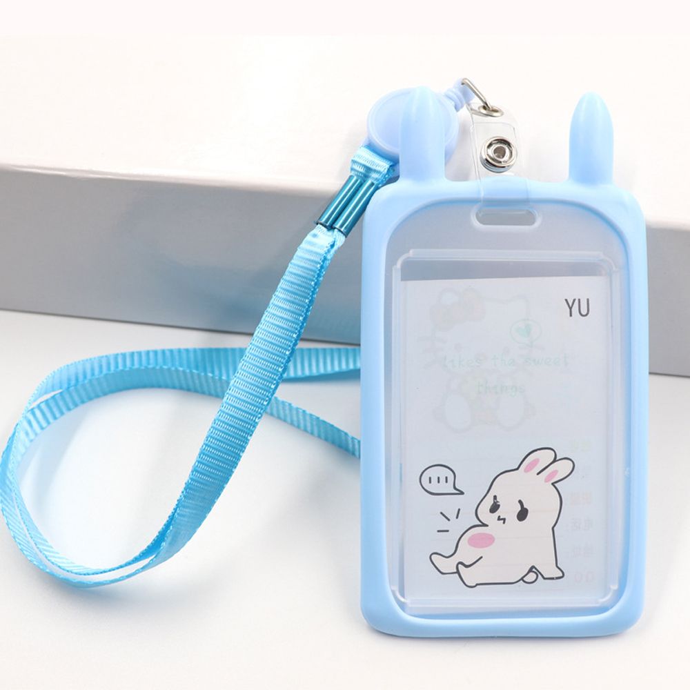 1PC uroczy kreskówkowy kot posiadacz karty banku tożsamości kartę komunikacji miejskiej dowód osobisty rękaw pokrowca z zwijacz smycz kredytowej pokrywy skrzynka dla dzieci prezent