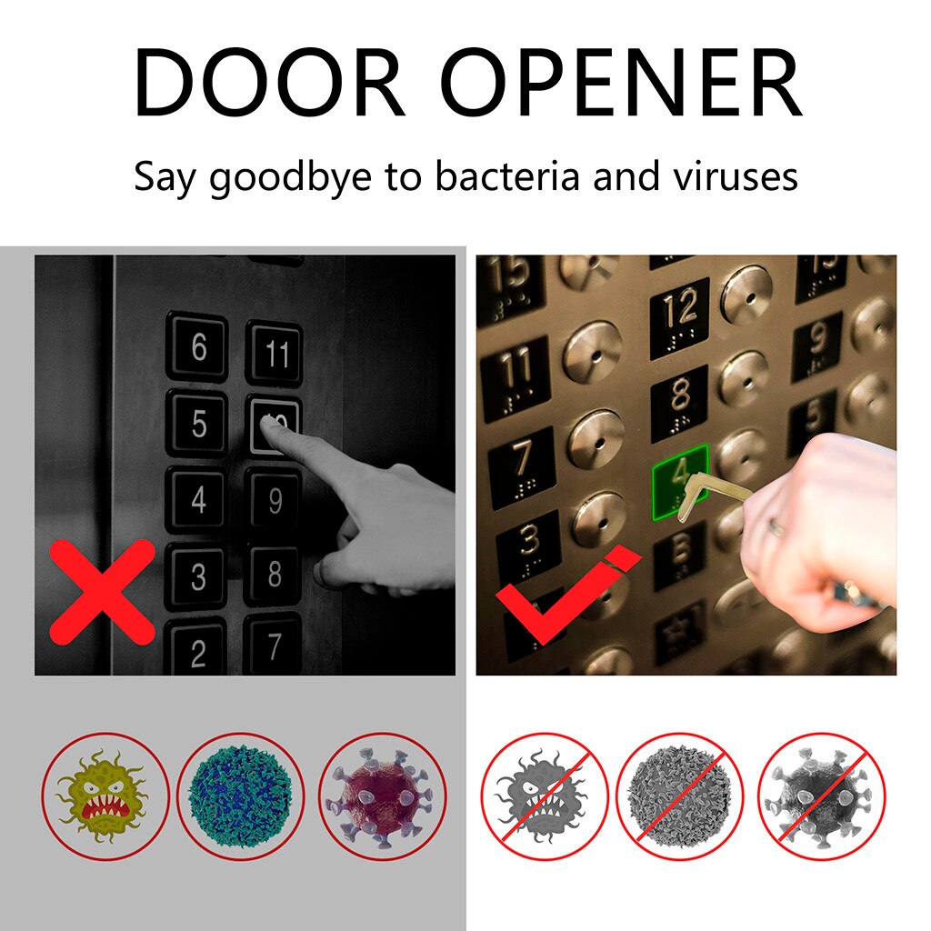 Elevator Button Contactless Tool The Safe And Easy Way To Avoide Germs-Contactless No-Touch Protect Safety Isolation Brass Key