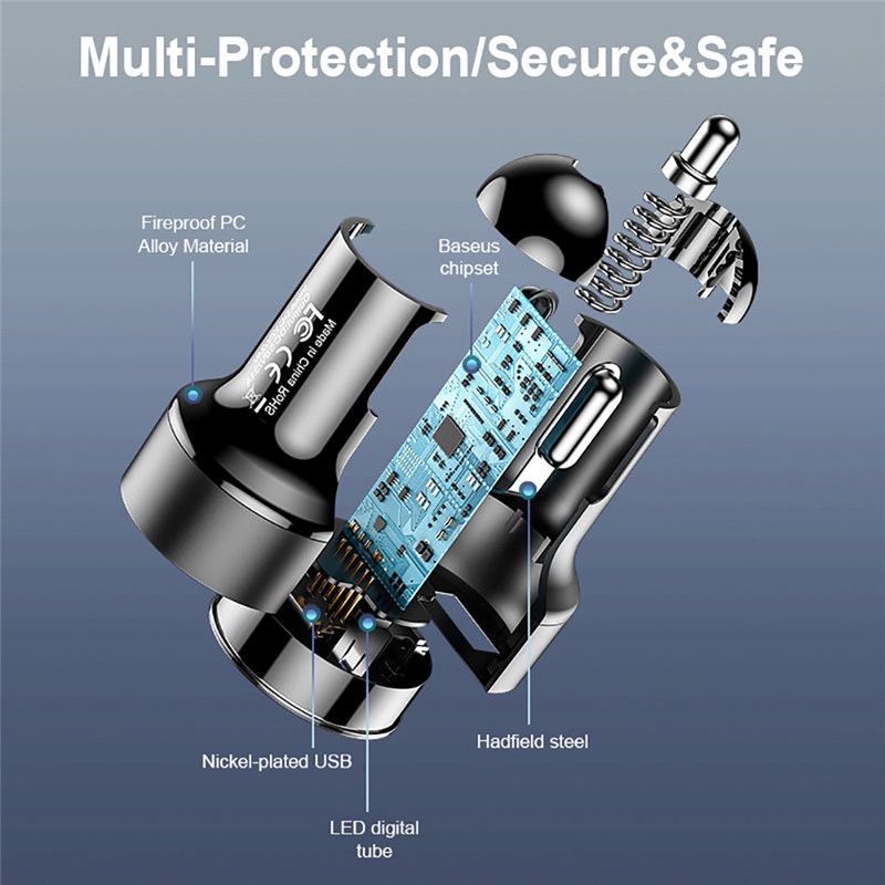 4.8A 5V ładowarki samochodowe 2 porty szybkie ładowanie do Samsung Huawei iphone 11 8 Plus uniwersalna aluminiowa podwójna ładowarka samochodowa USB