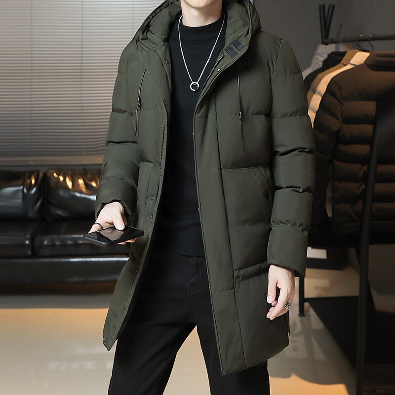 Manteau mi-long en coton épais pour homme, vêtement à la , Version coréenne, , populaire, hiver