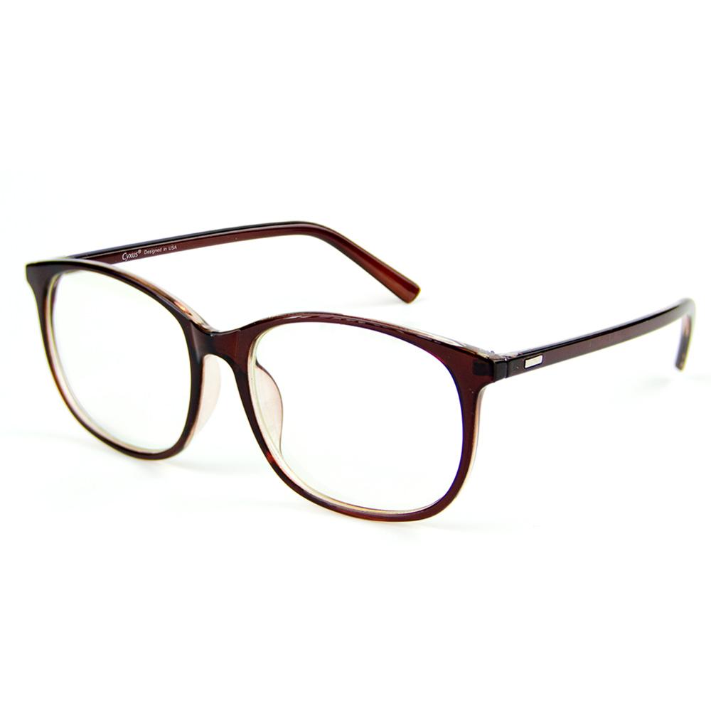 Cyxus Luce Blu di Blocco Occhiali Da piazza nerd Occhiali Da vista Telaio anti Blu raggio di Gioco per computer Occhiali anti UV per le Donne Degli Uomini 8121: buio marrone