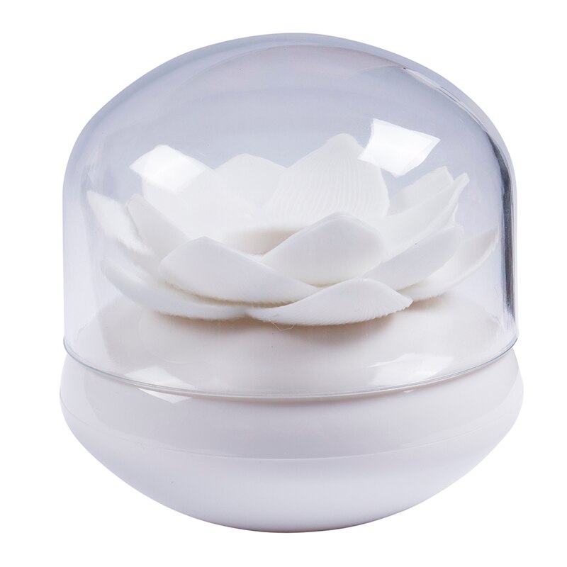 Boîte de coton tiges Lotus | Boîte de coton-tige lotus, support de base pour décorer/Lotus porte-dents, étui cure-dents: White with lid