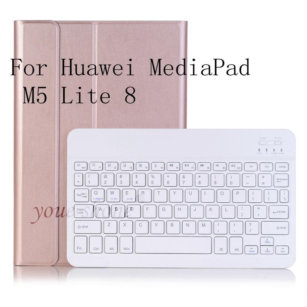Funda con teclado Bluetooth para Huawei Mediapad M5 Lite, 8 JDN2-W09, JDN2-AL00, JDN2-L09, Huawei M5 8,0,
