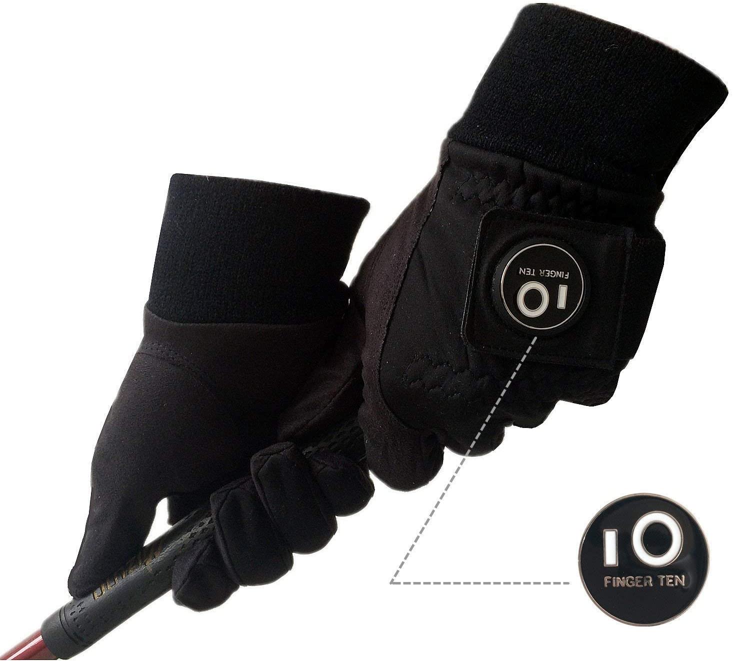 Gants de Golf d'hiver pour hommes, avec poignée coupe-vent, imperméable, marqueur de balle S M ML L XL, directe
