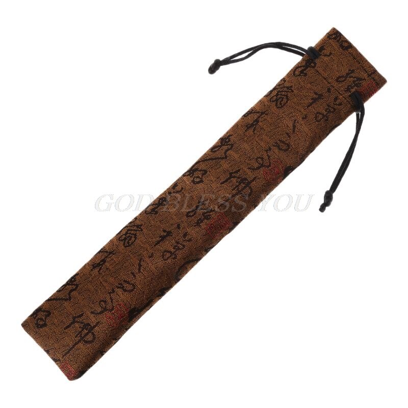 Kinesisk kalligrafi stil dekorativ folde hånd blæser taske støvtæt holder beskyttelses taske cover: Gul