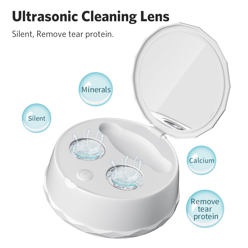 Daglig brug ultralydsrenser kontaktlinse 58000hz højfrekvent automatisk mini ultralyds vaskemaskine kontaktlinser rengøringsanordning