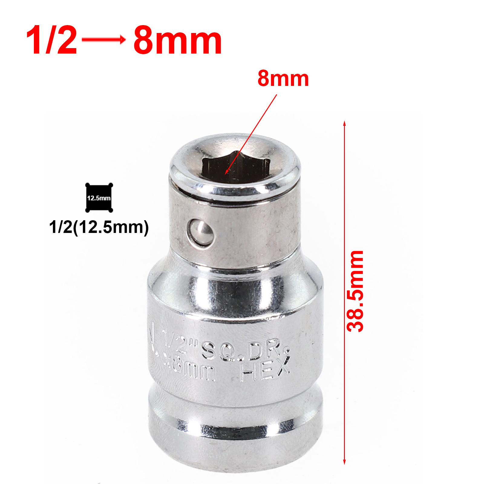 1Pc Impact Socket Adapter Converter 1/2 To 1/4 1/4 3/8 Square Nut Quick Wrench Ratchet Adapter Spanner Manual Tools Parts: Silver