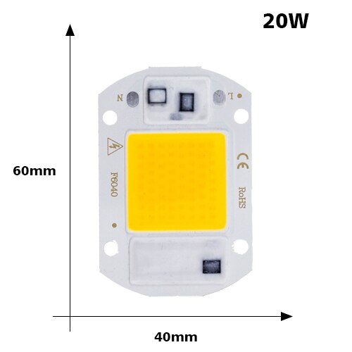 COB chip LED 50W 110V 220V 30W 20W 10W inteligentny IC pasuje do DIY zewnątrz LED światło halogenowe nie ma potrzeby kierowcy: 220V / COB 20W / Cold white
