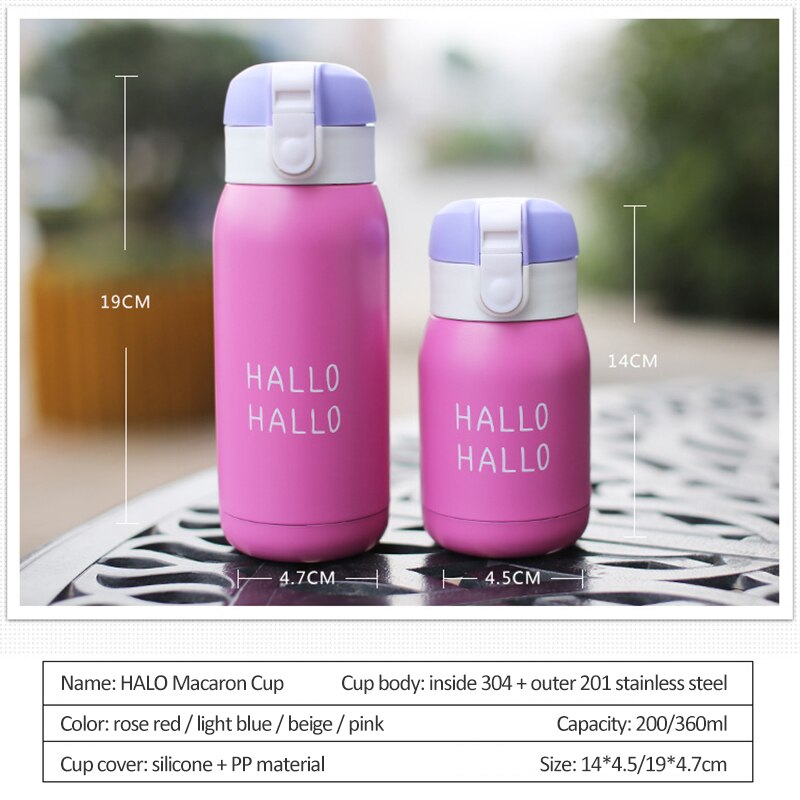 Macaron Mini Thermos Kids Cup Stainless Steel Bottle Thermos Vacuum Cup Coffee Cups Thermos Kids Belly Cup School Thermal Bottle