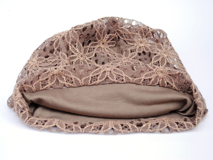 Bonnet femme Pilecap femme printemps et automne dentelle mince poche découpe maille chapeau mois de cap embout turban chapeau couvrant
