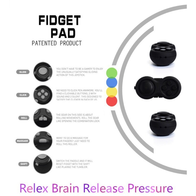 Fidget Controller Pad Cube Game Focus Toy Smooth ABS Plastic Stress Relief Toys U7EE