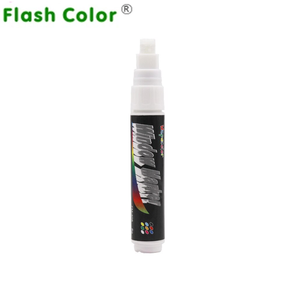 Flashcolor 8mm Bunte Textmarker Fenster Marker Stift für LED Schreibtafel, Tafel Aufkleber, Malerei: Weiß