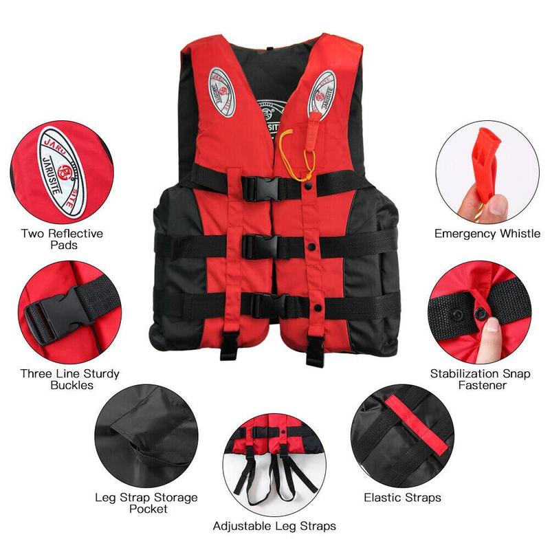 Adults Life-jacket Aid Vest Kayak Ski Buoyancy Fishing Surfing Watersport Swimming Universal Boat Boating Windsurfing X7T6