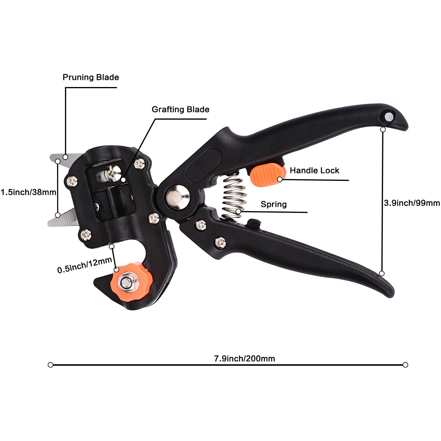 Profissional red toolbox enxertia pruner ferramenta de jardim tesouras de poda agricultura tesoura frutas árvore vacinação secateurs com fita