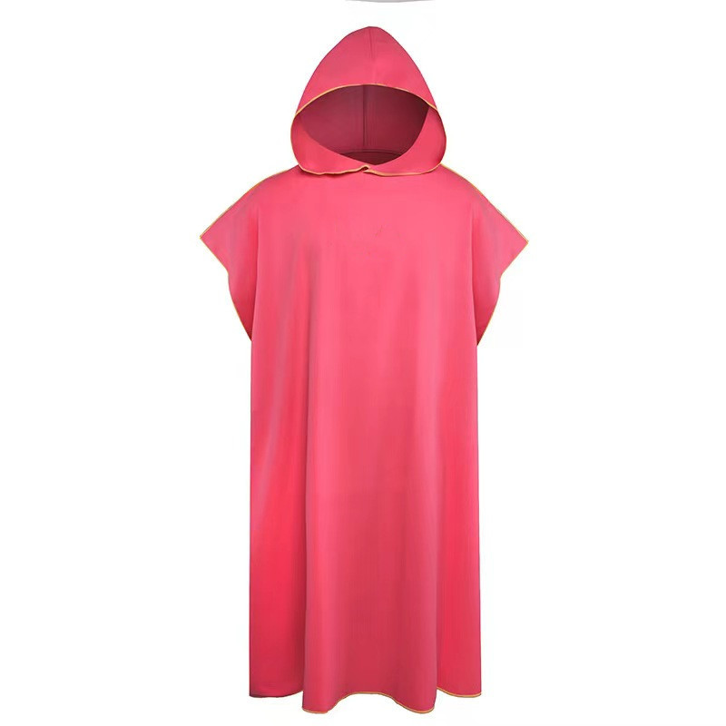 Microvezel badjas met capuchon voor heren en dames, snel drogend, voor zwemmen, strand, reizen, wisselen van kleding, badhanddoek, surfponcho, sauna, spelen: Zilver