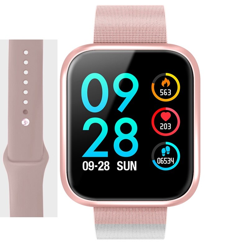Women IP68 Waterproof Smart Watch P70 P68 Bluetooth 4.0 Smartwatch For Apple IPhone xiaomi LG Heart Rate Monitor Fitness Tracker: Steel Pink Pink