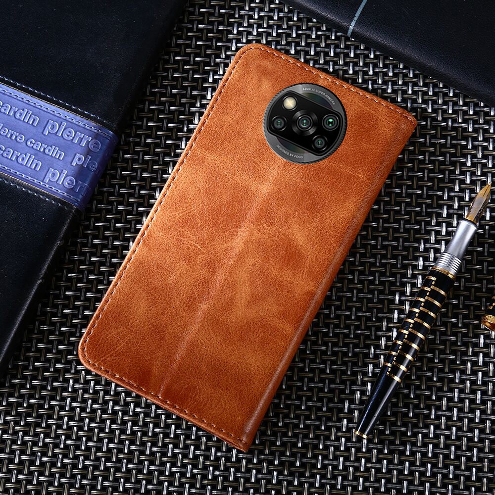For xiaomi poco  x3 nfc cover bok lommebok lærveske poco  x3 nfc 6.67 tommers etui bakdeksel uten magnetisk etui poco  x3 nfc