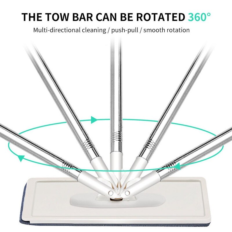 Hand Free Wringing Mop Microfiber Floor Rag Mop Self Wet And Cleaning Mop Magic Automatic Spin Mop Home Bathroom Kitchen Cleaner