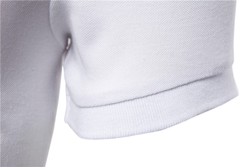 Summer Cotton Men Polos Solid Slim Fit Zipper Patchwork Polo Shirt Men Business Casual Polo Men