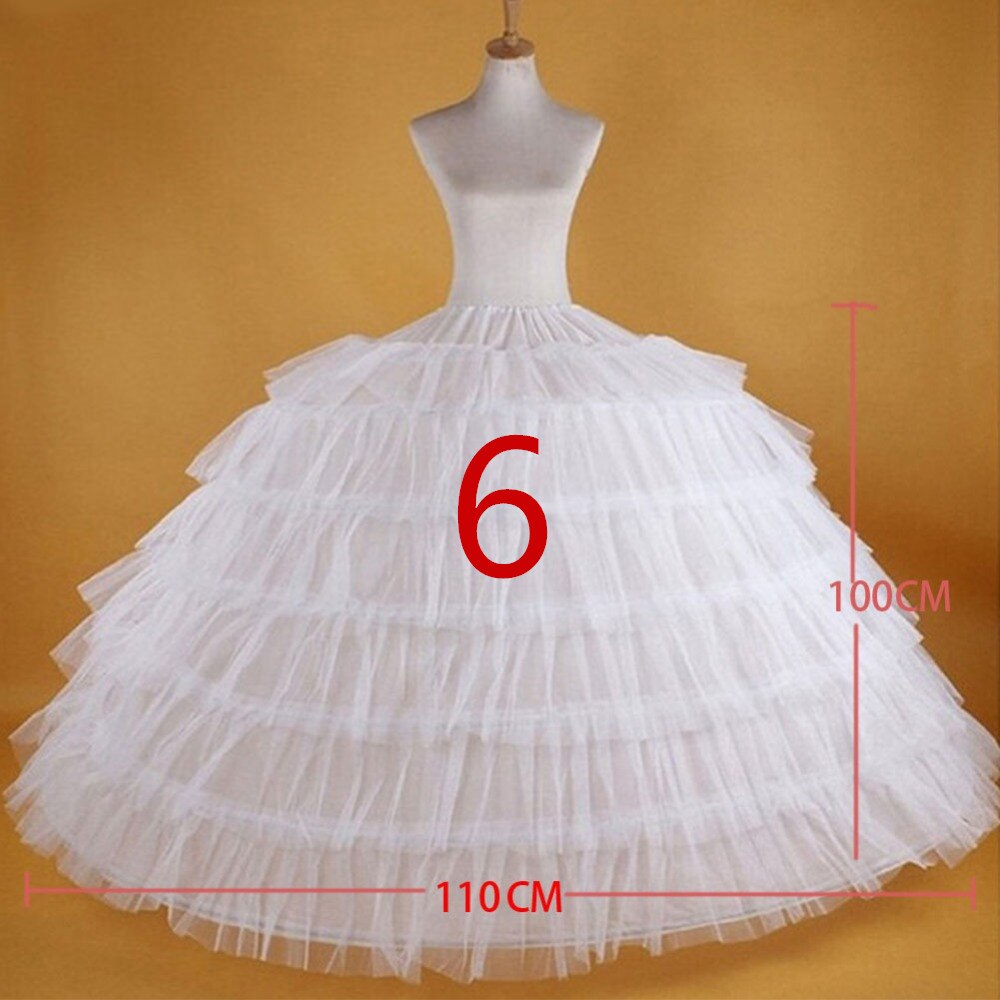 Bryllup underkjole brude bøjle crinoline prom underskørt fancy nederdel slip: 6